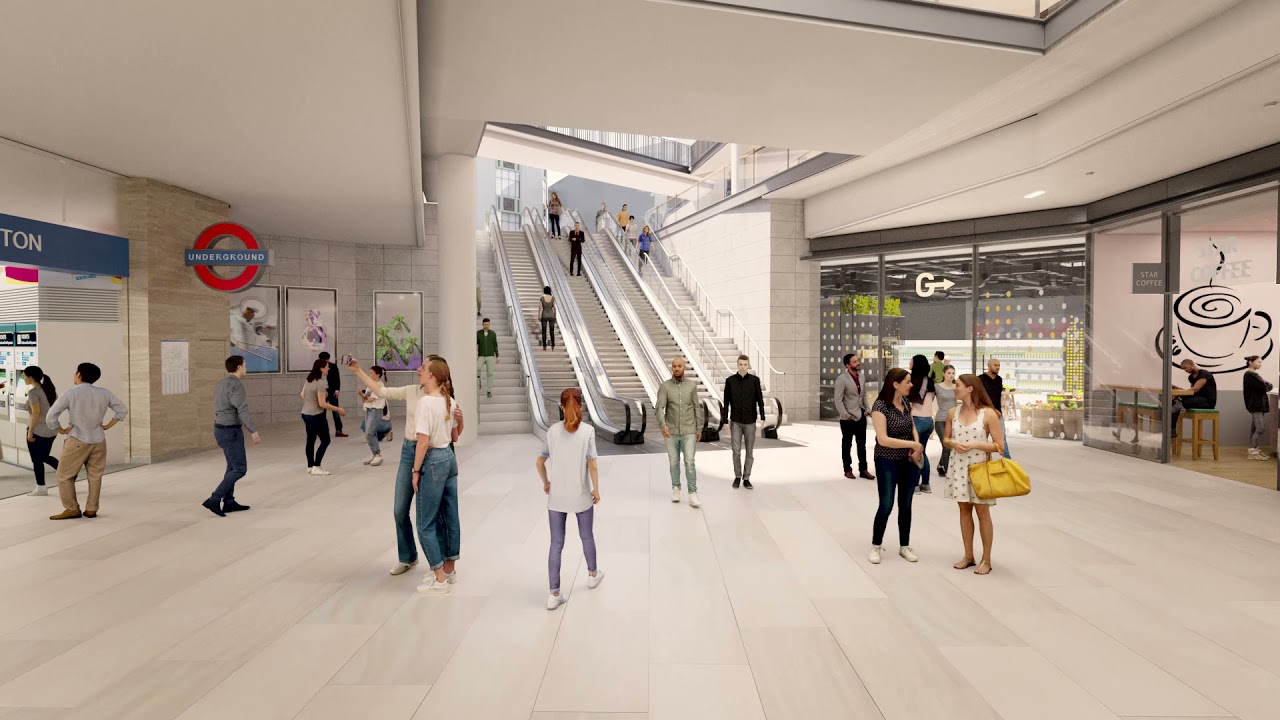 Retail and Ticket Hall, Paddington Square Fly-Through