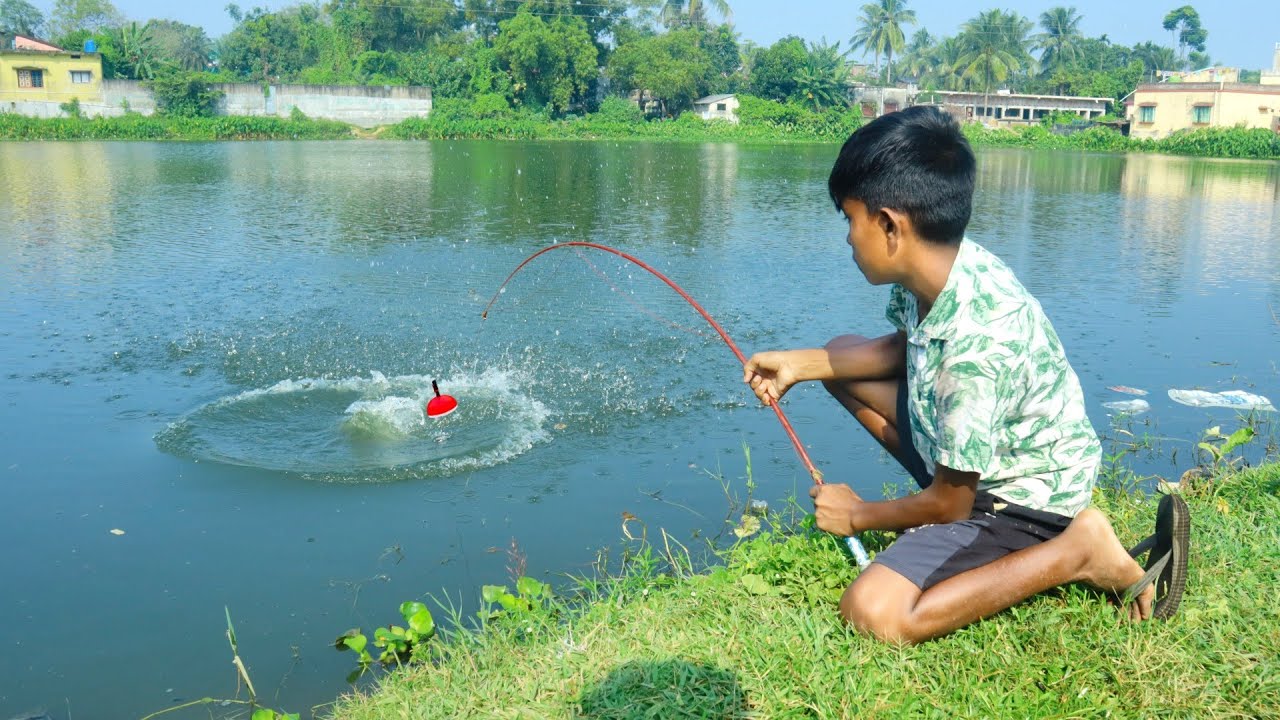 Fishing Video😱😲 || Nice to see the incredible fishing scene of the village boy || Best hook fishing