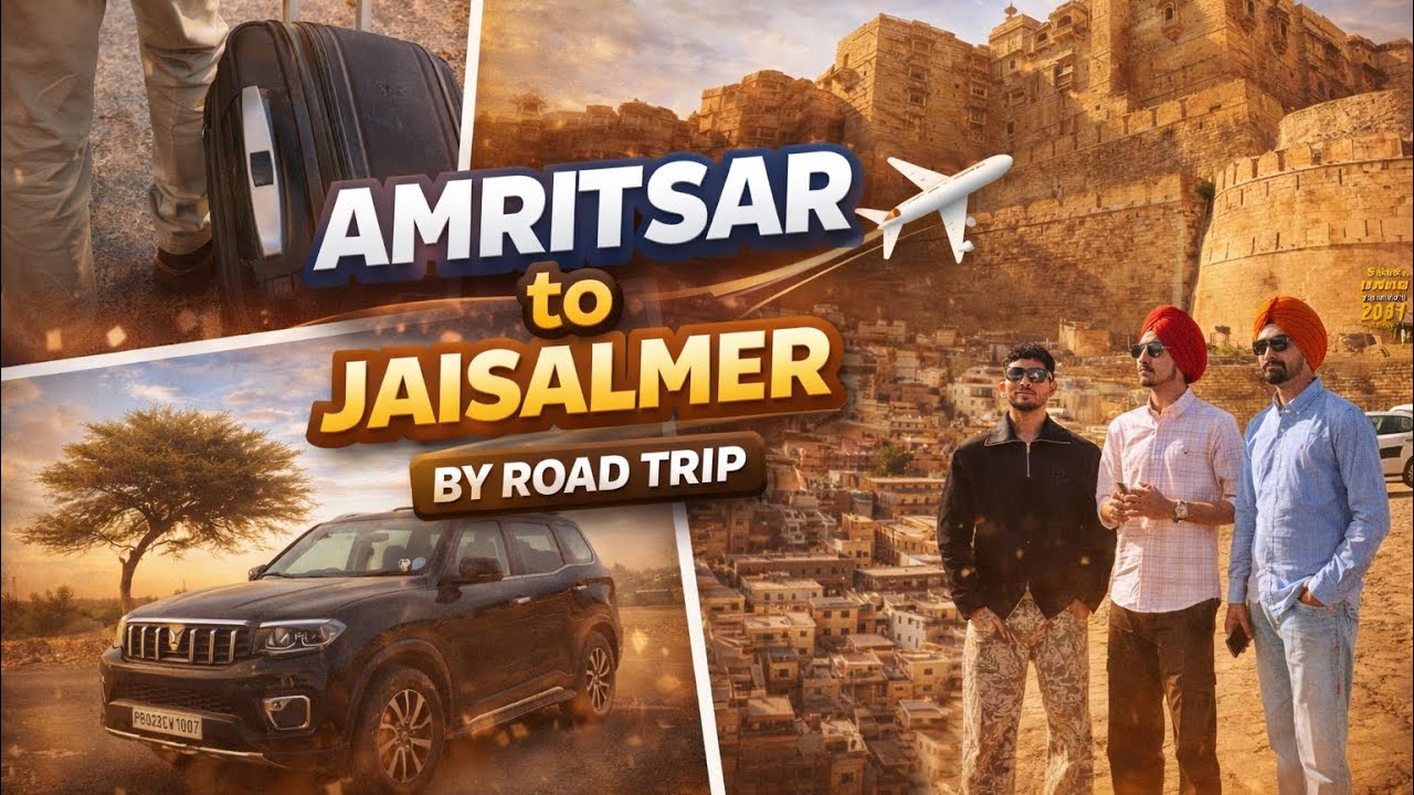 AMRITSAR TO JAISALMER ROAD TRIP🏜️🐪|Travel vlogs| road ride|scorpio N