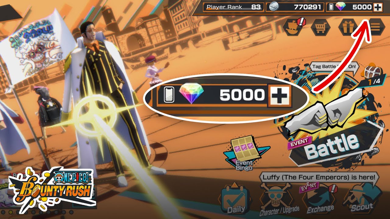 How to Get 5000 Gems for FREE in One Piece Bounty Rush | F2P Guide