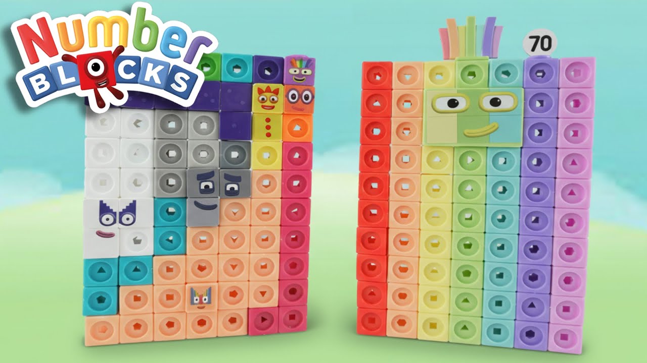 Соберите Numberblock 70, используя разные Numberblocks! Веселая математика для малышей!