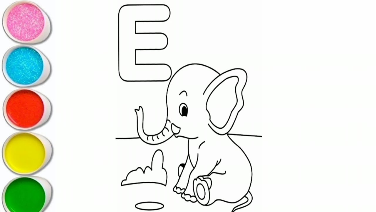 How to color alphabets with elephant,fox and goat for kids||coloring books for kids