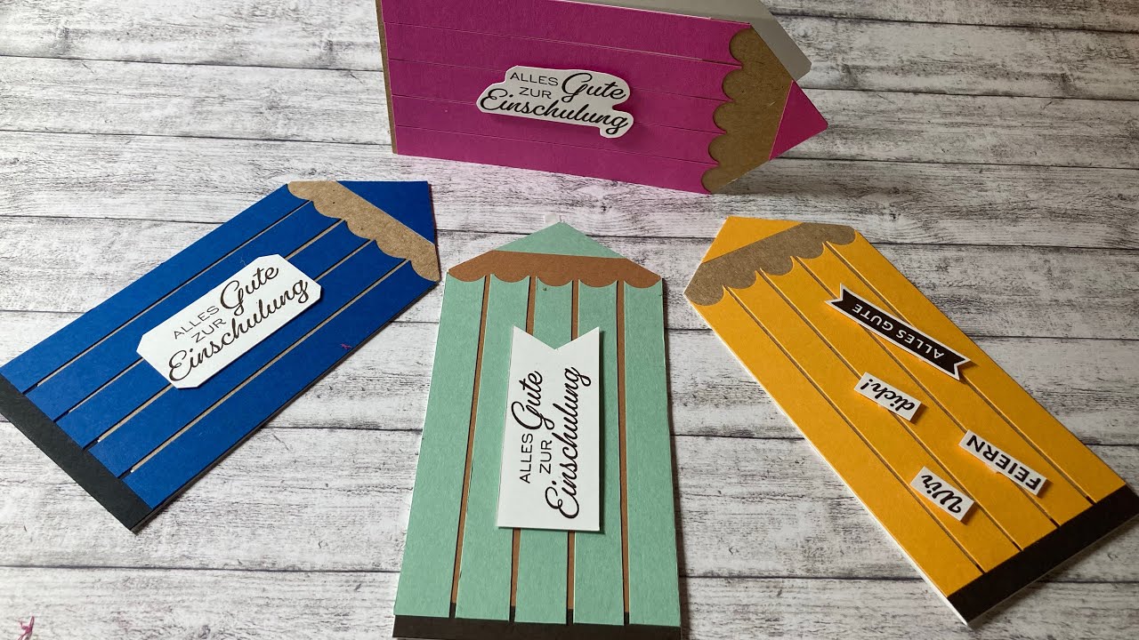 Karte in Form eines Buntstiftes