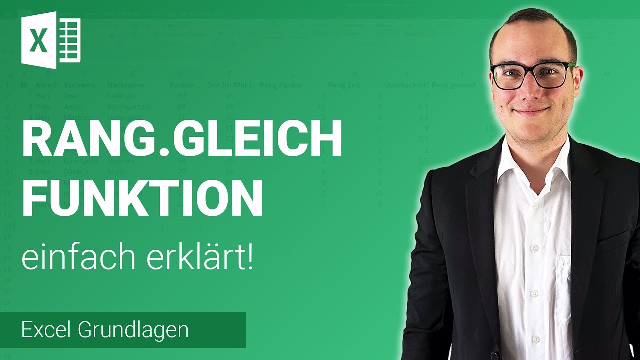 RANG.GLEICH-Funktion einfach erklärt | Lerne Microsoft Excel ✅