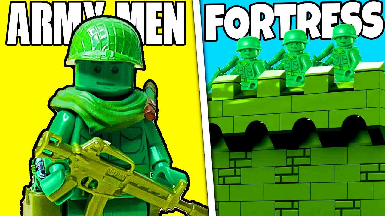 Я построил крепость из конструктора LEGO, состоящую из солдатиков...