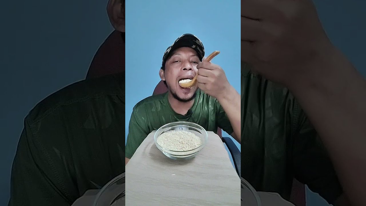 ASMR RAW RICE EATING MAKAN BERAS BASMATI || MIX BUMBU NASI BIRYANI #asmr#raw#rice#eating#mukbang