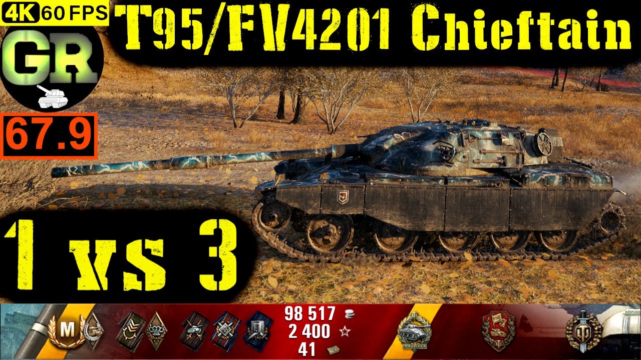 68_World of Tanks T95/FV4201 Chieftain WoT Replay - 8 Kills 7.2K DMG(Patch 1.4.0)