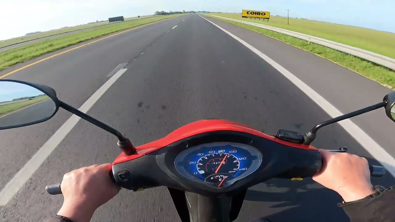 HONDA BIZ 125 EN RUTA 2 TRAYECTO TIGRE-CHASCOMUS CON ESCAPE POWERCORE 3