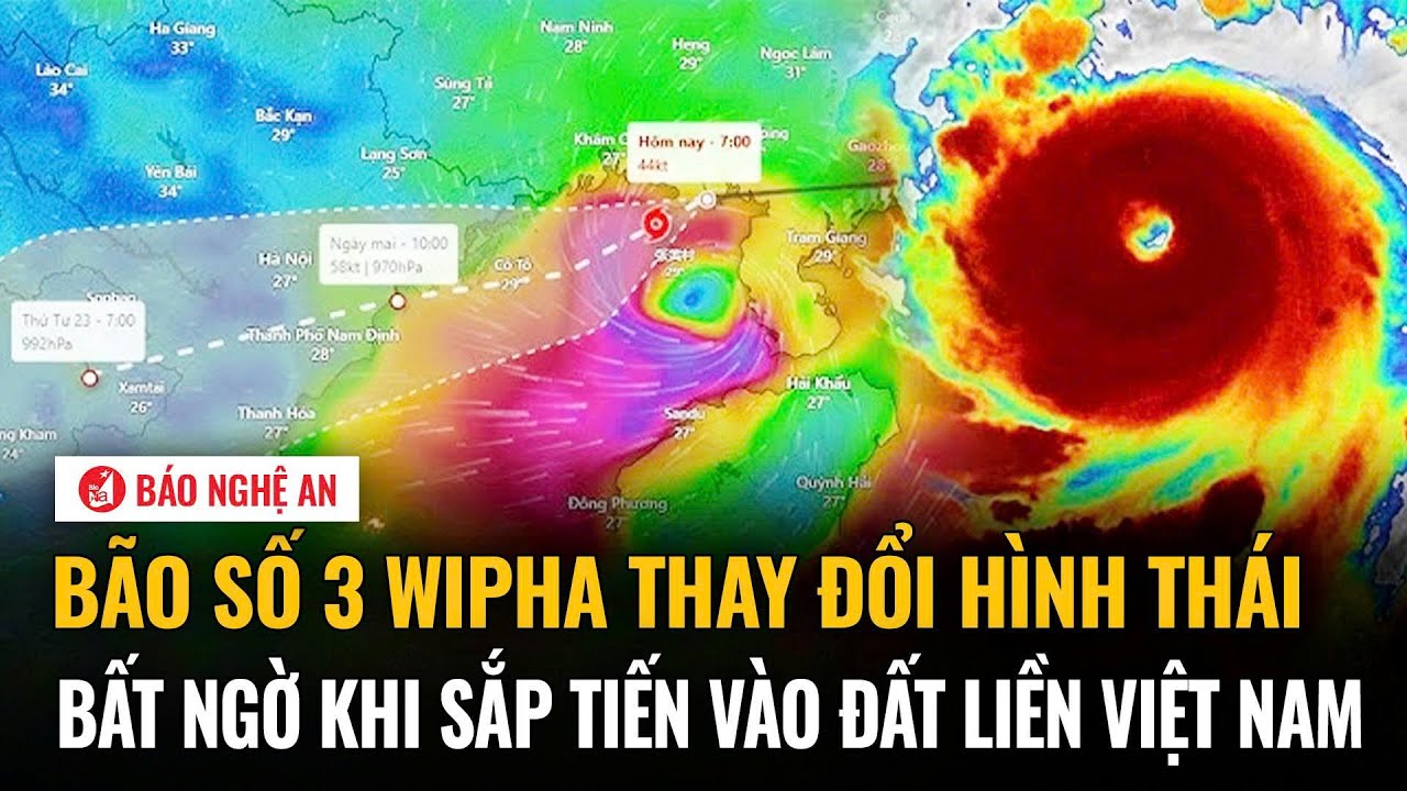 Bão số 3 Wipha thay đổi hình thái bất ngờ khi sắp tiến vào đất liền Việt Nam