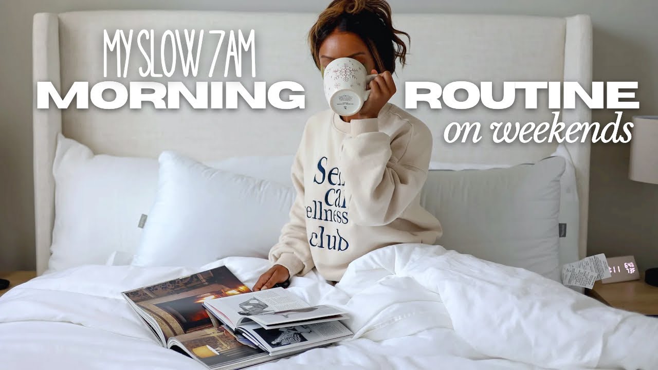 7AM MORNING ROUTINE | my slow weekend morning routine, slow living routine | Beautifully Syndie