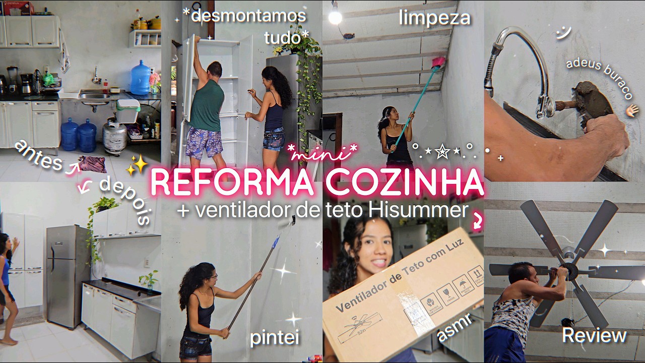 *mini* REFORMA NA COZINHA + recebi ventilador de teto Hisummer 🧺🫧💗📦🌬✨️