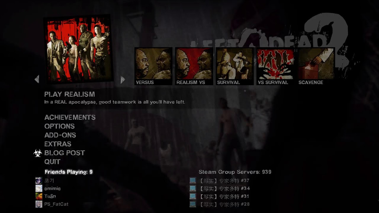 [Left 4 Dead 2][Realism Expert][Survival GOLD] 1/9/2026