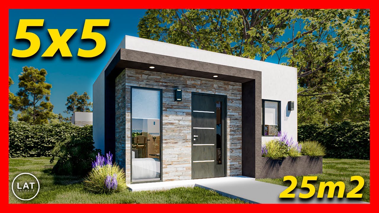 Plano de casa 5x5 metros moderna | Small house design 5x5