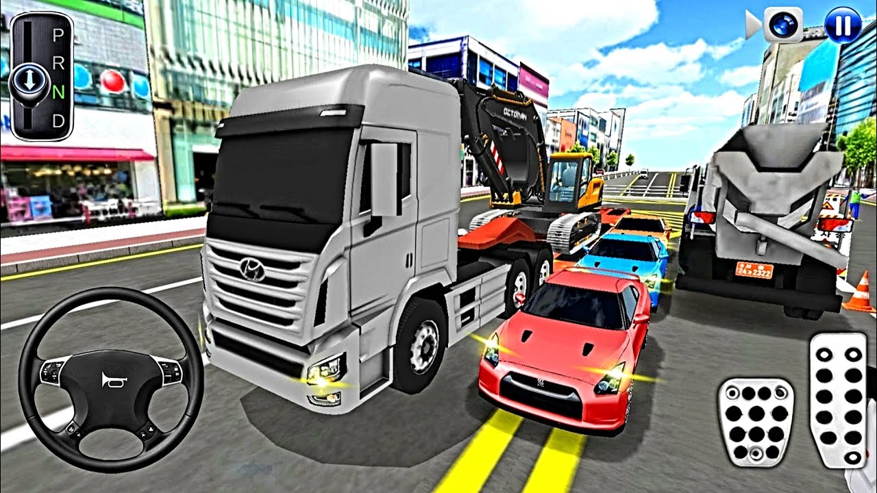 Heavy Excavator & Super Cars Transport by Trailer Truck🚔🛻 3D Driving Class 2025 - Android Gameplay🎮