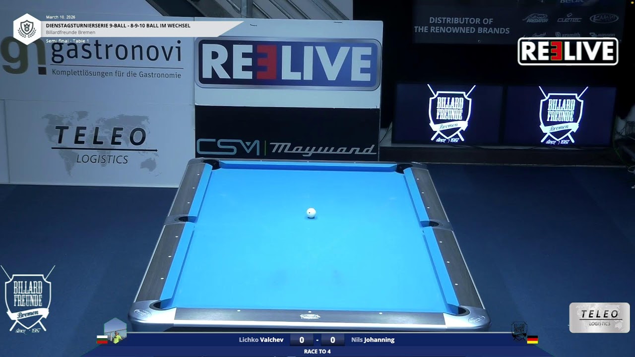 Faiz Alizay vs Nikola Stanchev Tisch[1] Dienstagturnier Billardfreunde Bremen 9-Ball