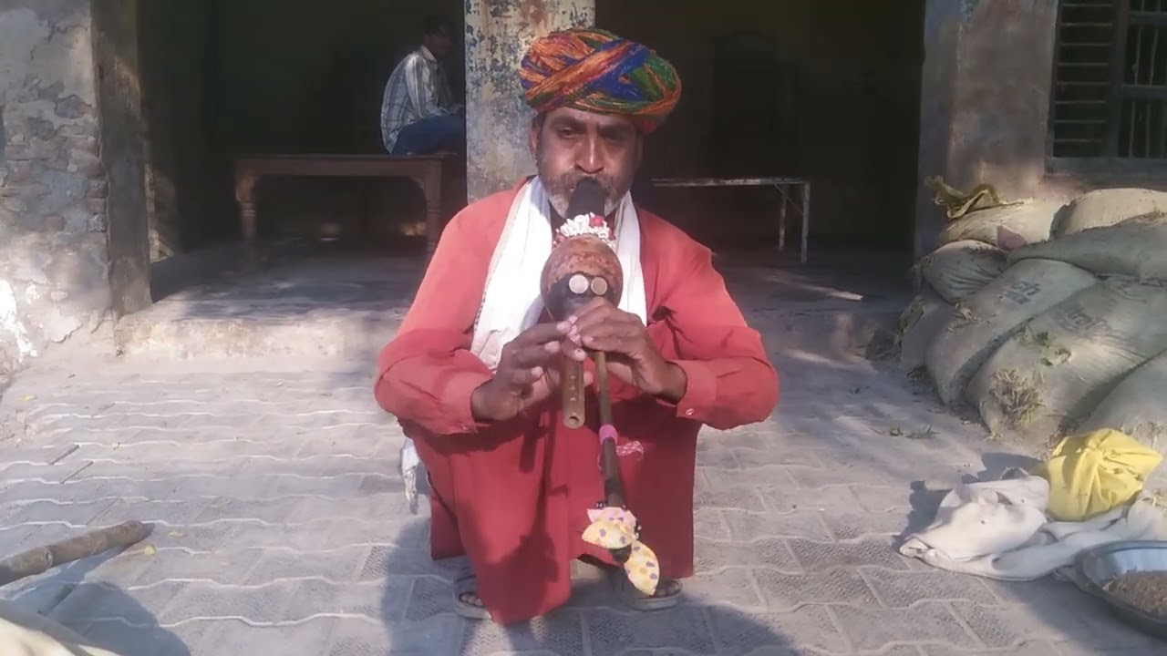 हथीन:- गांव पहाड़ी में पुरानी नागीन की धुन सुनाते करतार नाथ (निवासी बंचारी) जिला पलवल_हरियाणा ✍️✍️