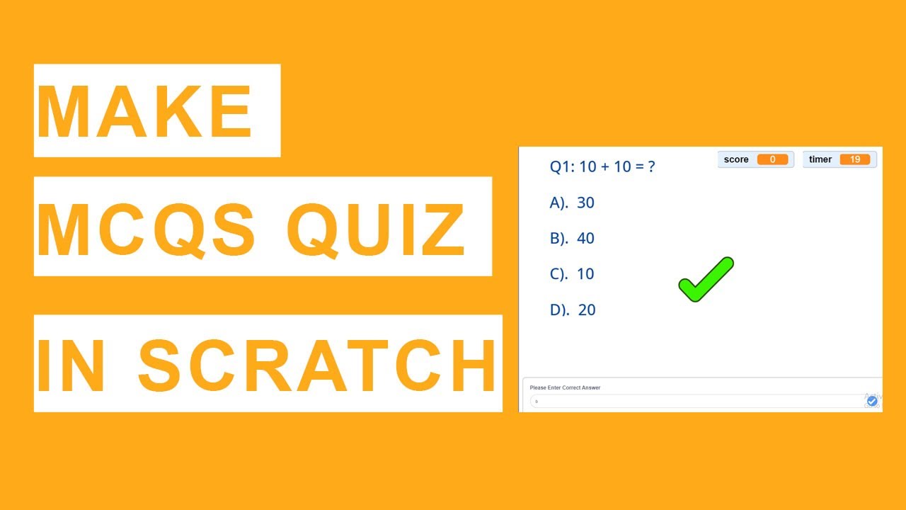 Лекция: 12 | СОЗДАНИЕ ТЕСТА MCQS В SCRATCH | Учебное пособие по Scratch