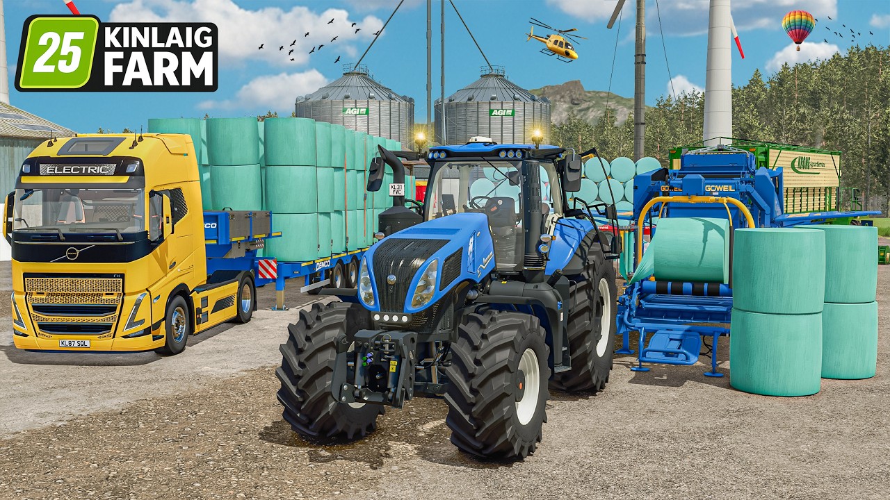 Making Silage Role Bales From Fresh Grass W/ GOWEIL | Farming Simulator 25