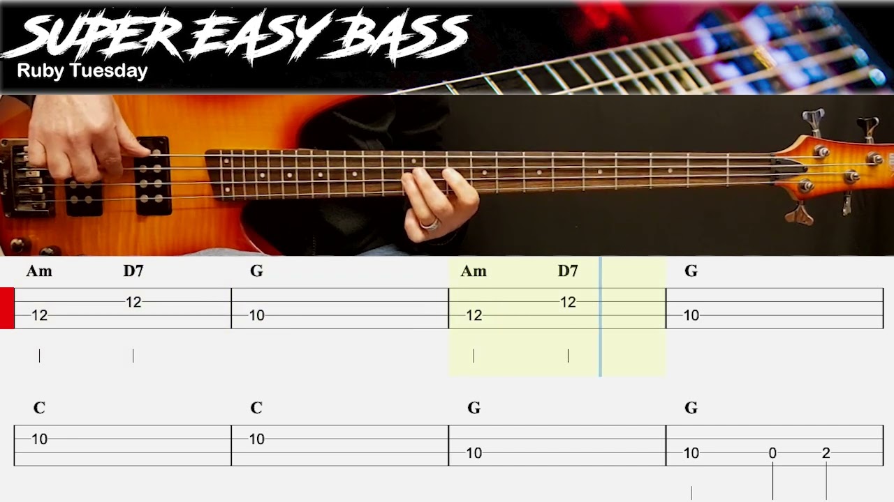 Ruby Tuesday - The Rolling Stones | BEGINNERS BASS