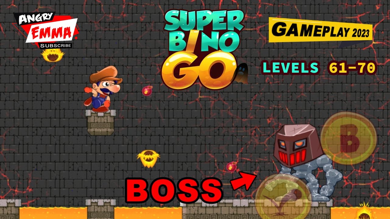 Super Bino Go - Levels 61-70 + BOSS (Gameplay 2023)