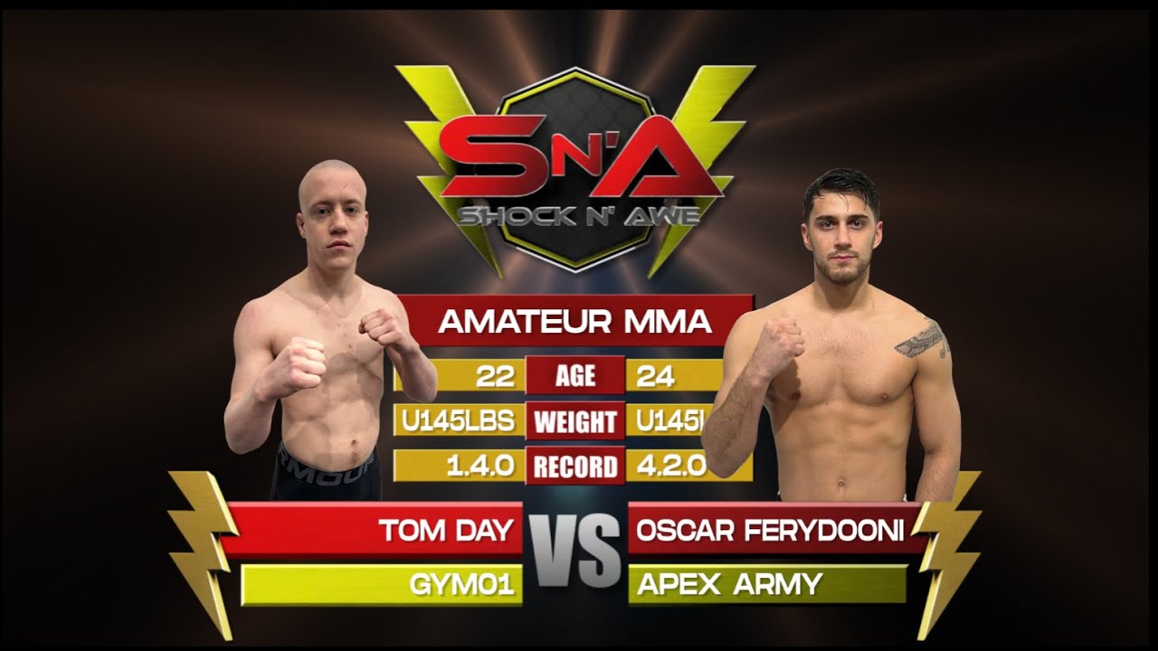 Shock N Awe 36 -Tom Day vs Oscar Ferydooni Featherweight 145lb Amateur MMA
