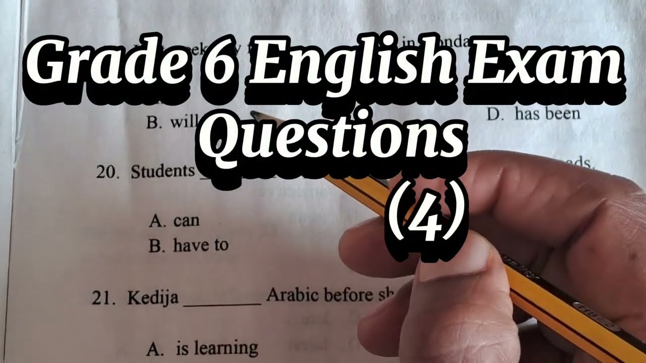 English Exam Questions For Grade 6