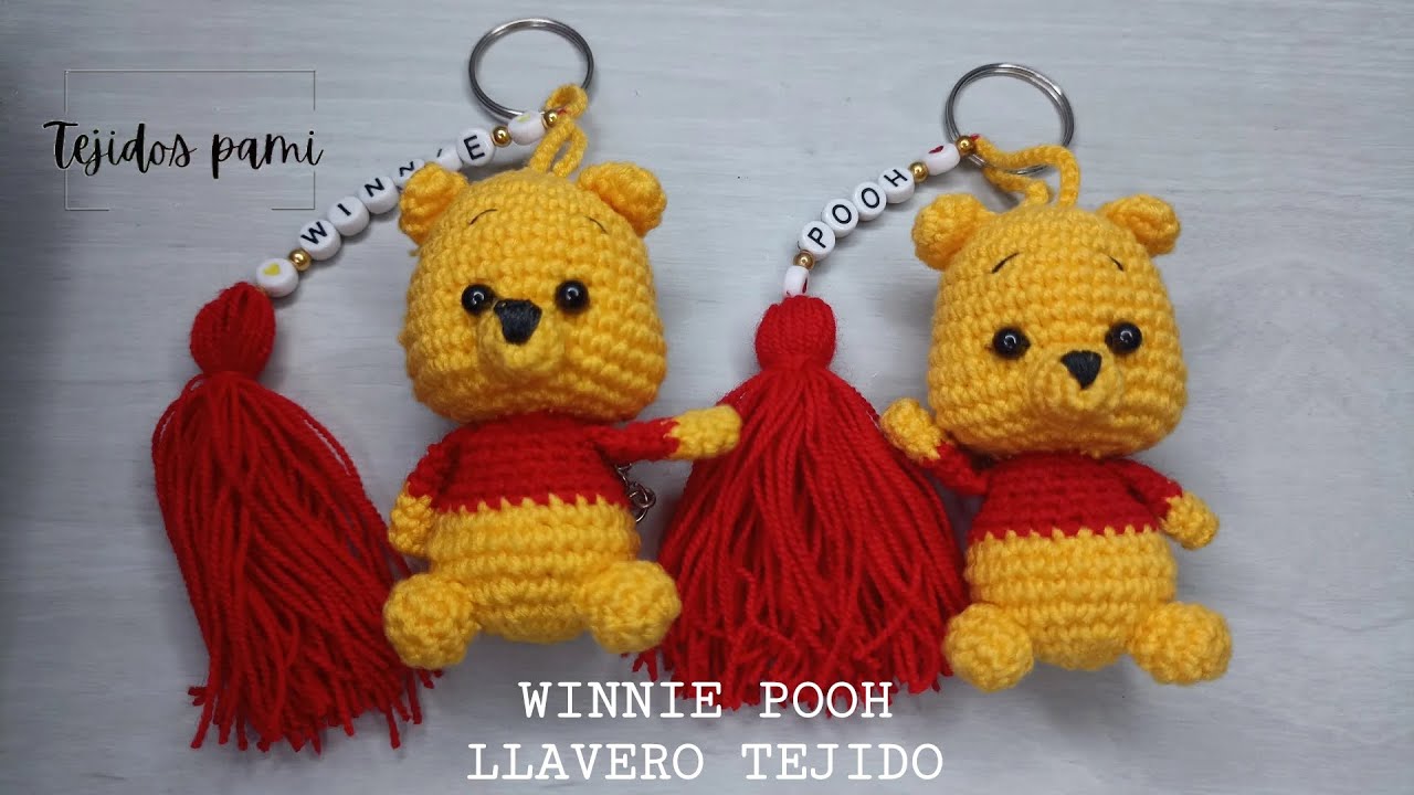 Winnie Pooh llavero tejido a crochet