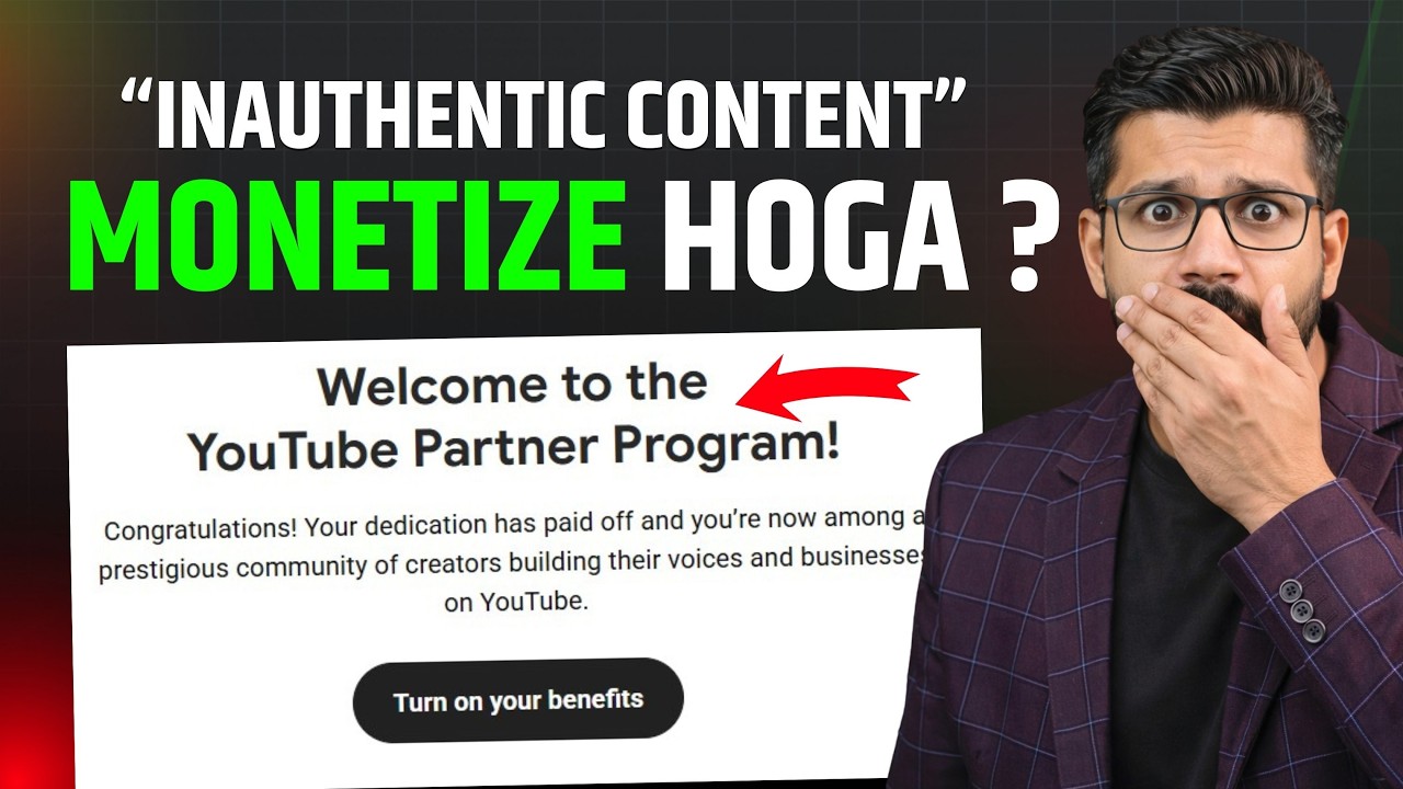 Reused / Inauthentic Content Channels Monetize honge ! YouTube New Update 2026
