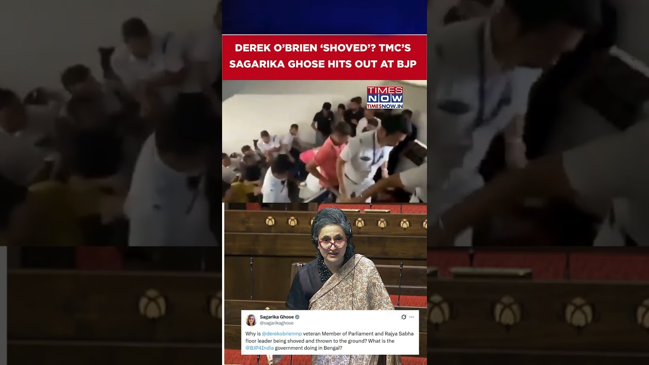 Derek O&rsquo;Brien Shoved, Thrown To Ground? TMC MP Sagarika Ghose Questions BJP Govt In Bengal #shorts
