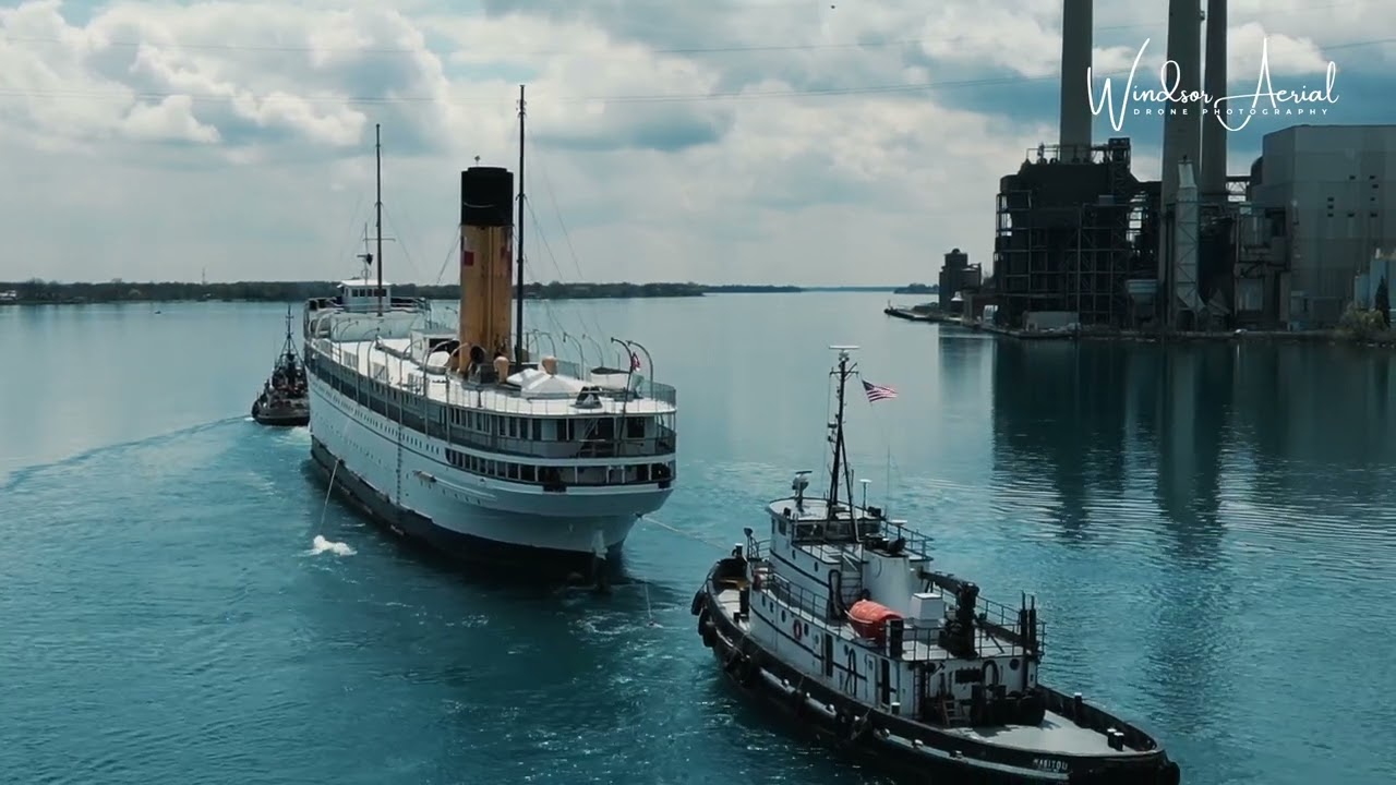 SS KEEWATIN FINAL VOYAGE TO MARITIME MUSEUM OF THE GREAT LAKES by Windsor Aerial Drone Photography