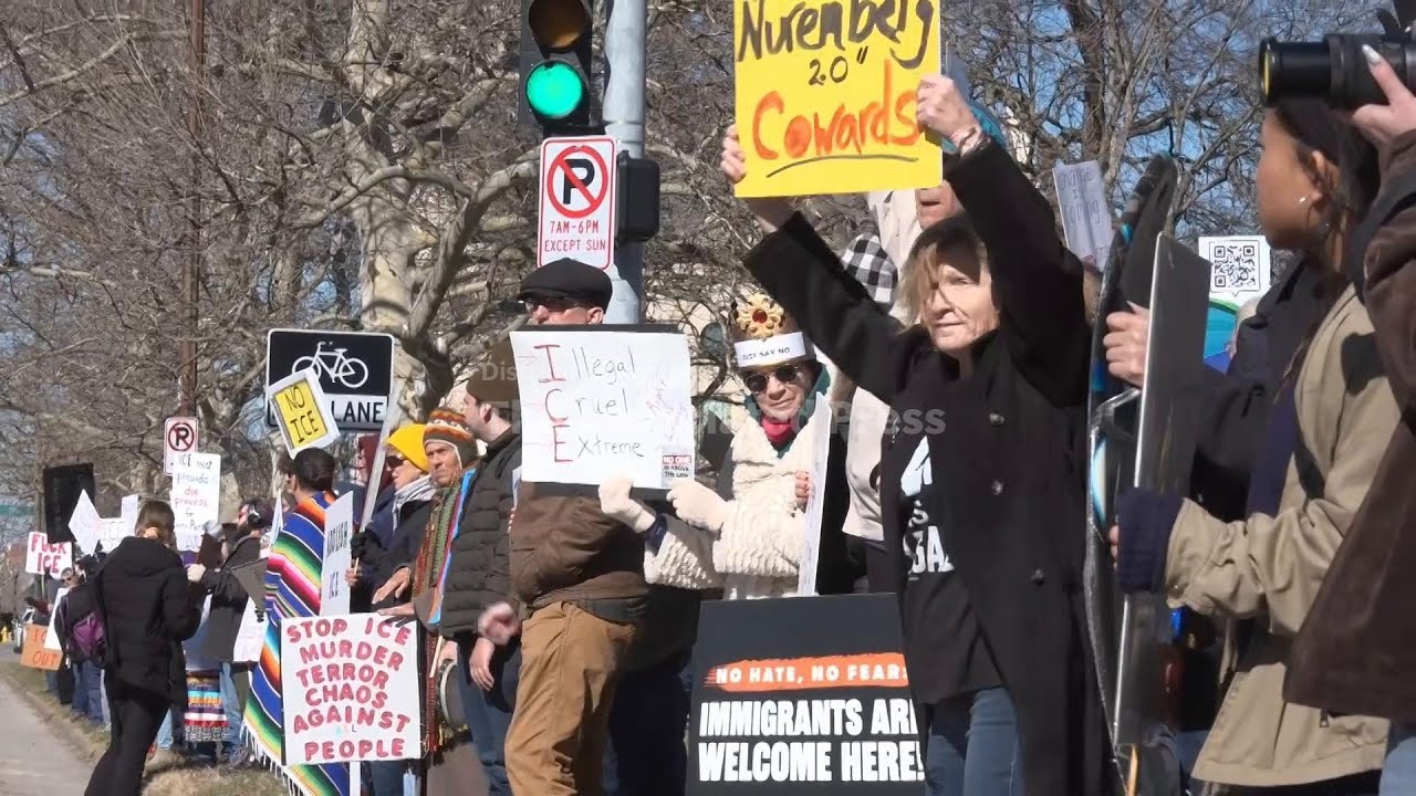 Hundreds attend anti-ICE protest in Lawrence, Kansas