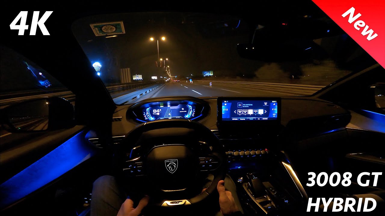 Peugeot 3008 GT Hybrid 2022 - Ночной POV и полный обзор в 4K - PHEV 300 л.с., 0-100