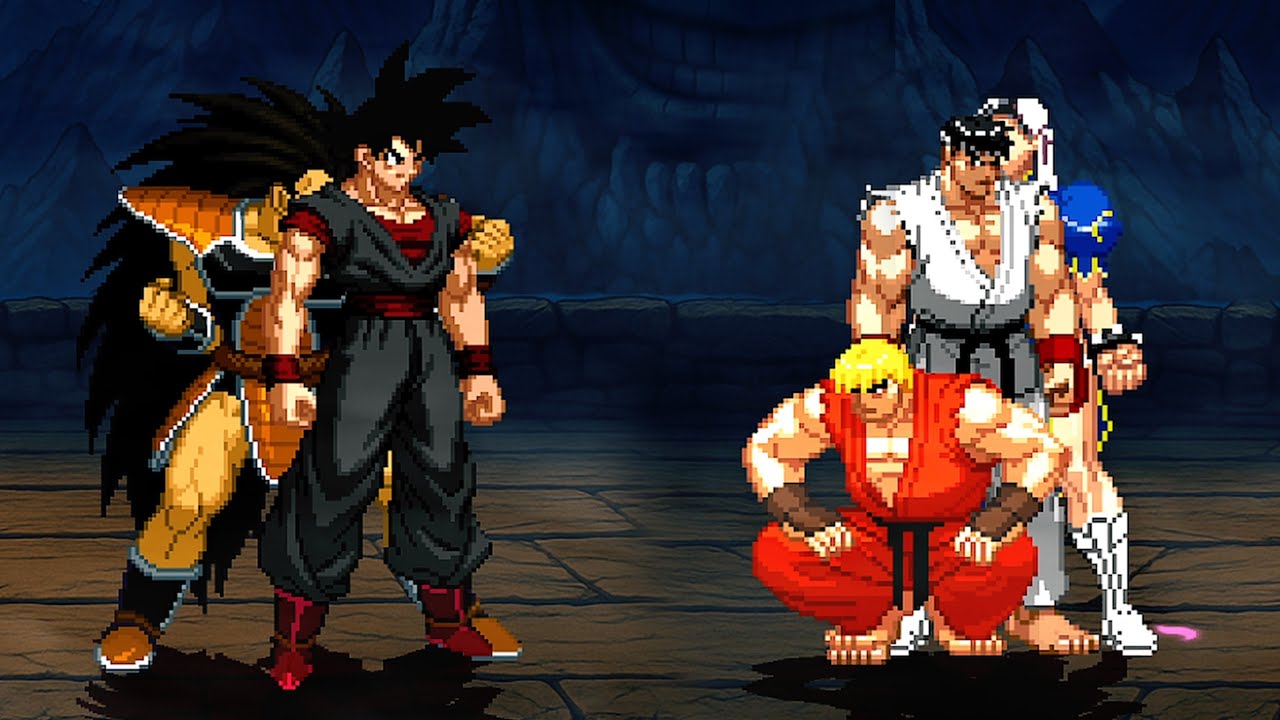 Evil Goku and Raditz Vs. Street Fighter