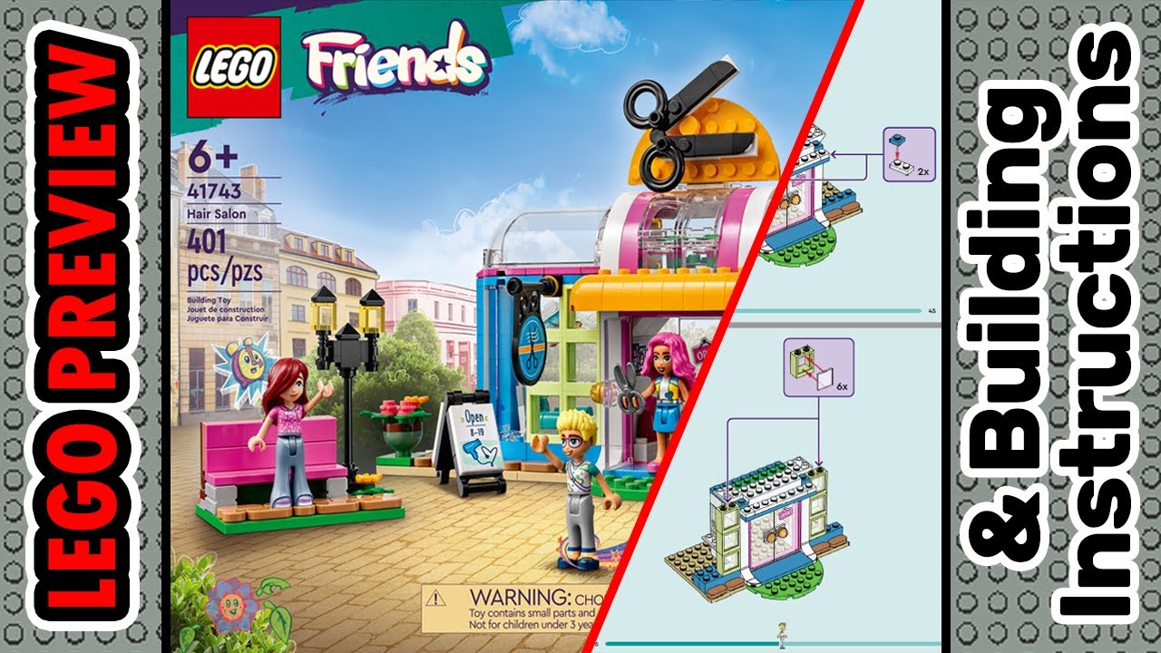 PREVIEW: 41743, LEGO FRIENDS, Hair Salon & Building Instructions! LEGO 2023