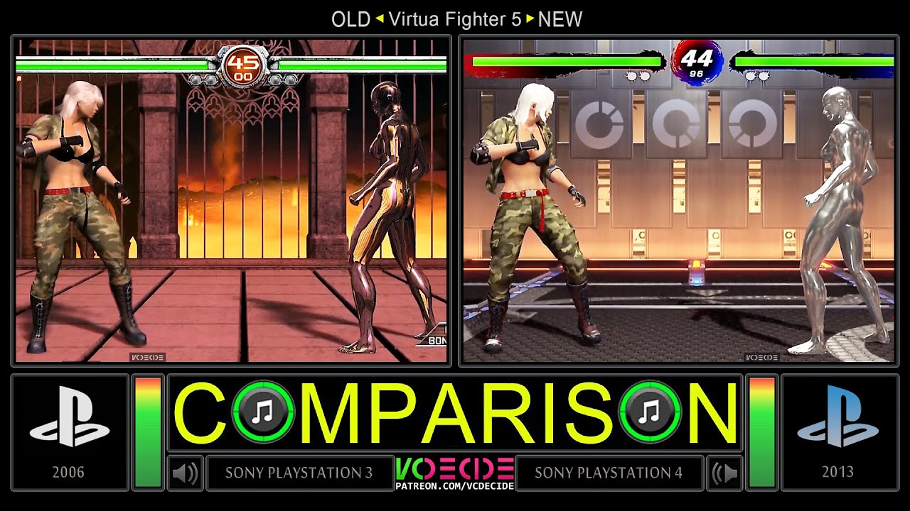 Dual Longplay of Virtua Fighter 5 Ultimate Showdown (OLD vs NEW/ PS3 vs PS4) Side by Side Comparison