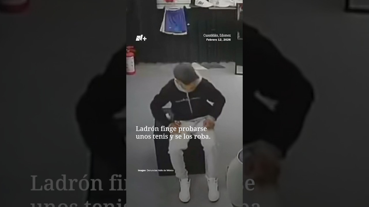 Ladr&oacute;n finge probarse unos tenis y se los roba corriendo - N+