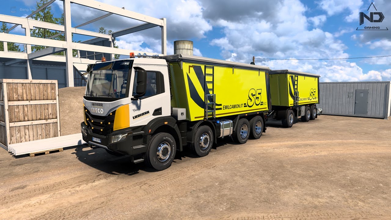 ETS2 Online - H&agrave;nh Tr&igrave;nh Chở H&agrave;ng C&ocirc;ng Tr&igrave;nh Bằng Xe Tải Iveco Mới