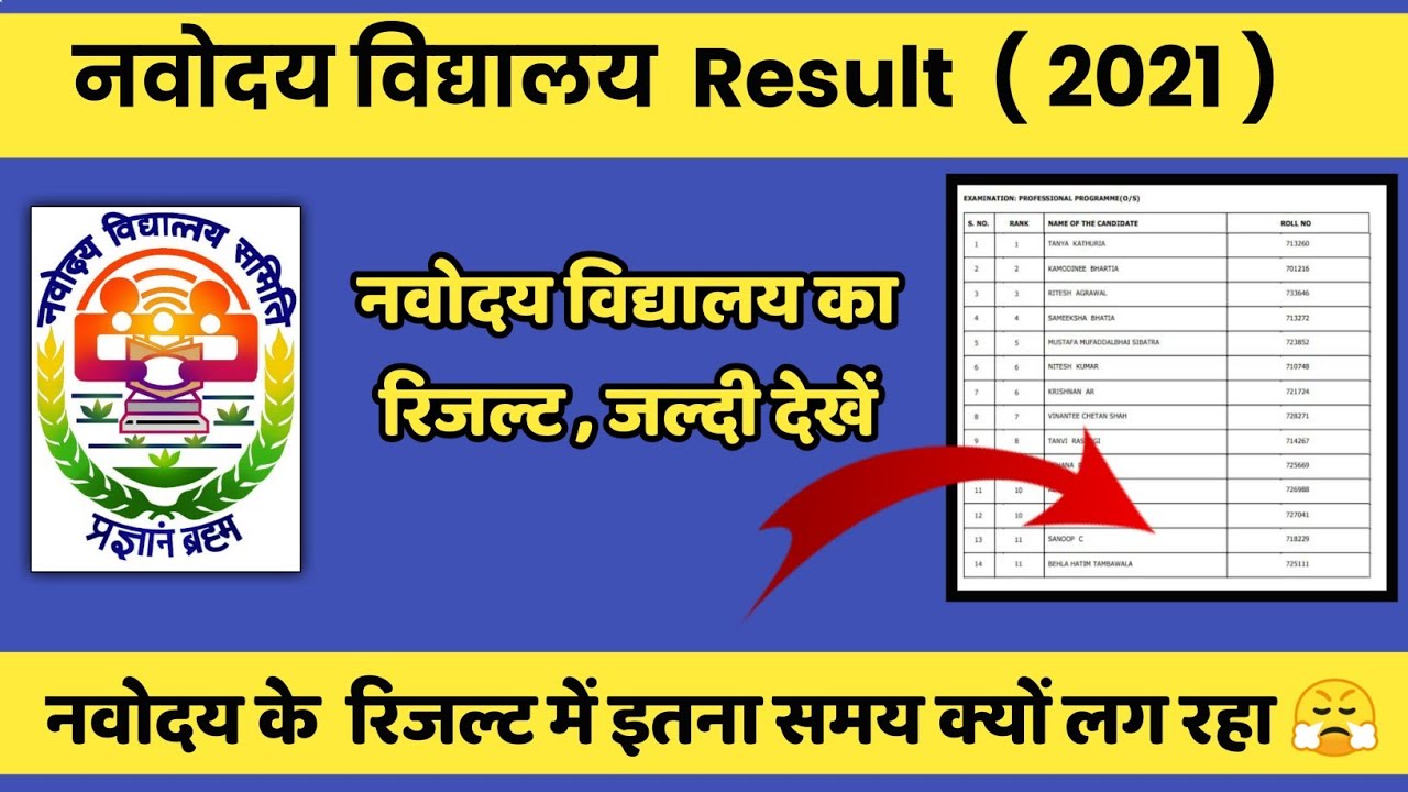Navodaya Vidyalaya Result 2021 | Navodya Vidyalaya Class 6 th Result 2021 | Jnv Result 2021 Class 6