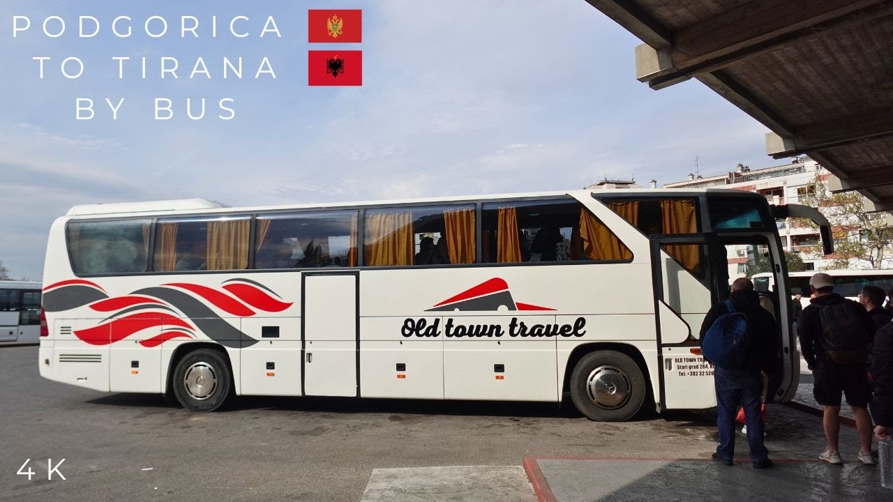 Podgorica, Montenegro to Tirana, Albania Bus Ride 4K