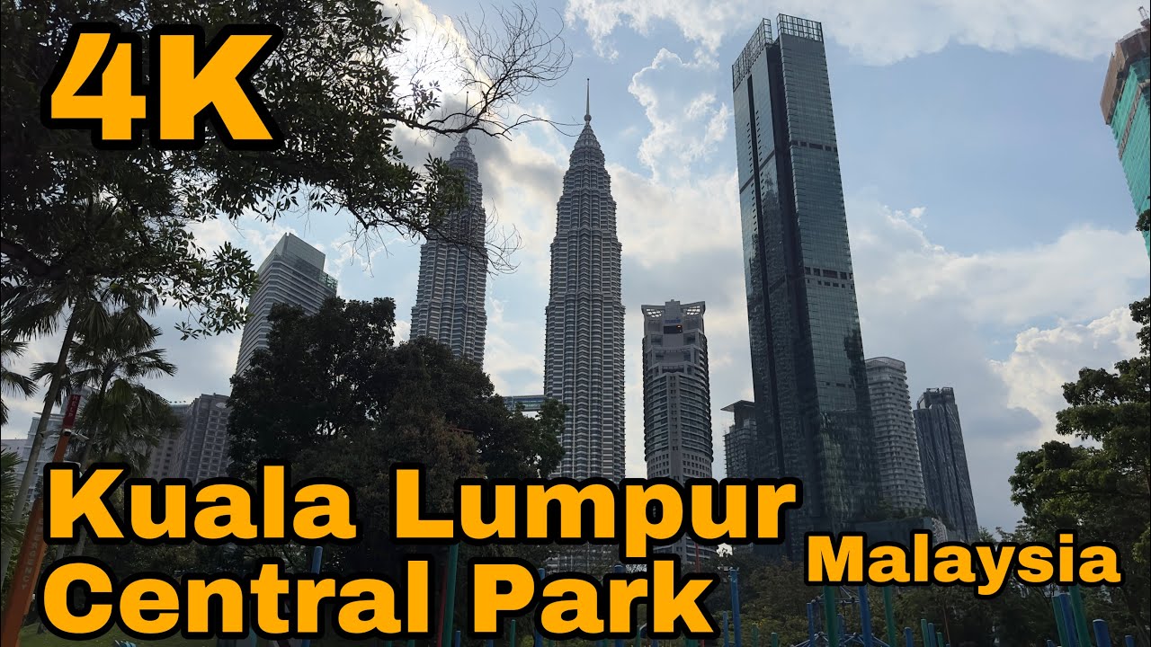Walking Tour Kuala Lumpur | Central Park and Petronas Twin Towers | Malaysia 2023 | 4K