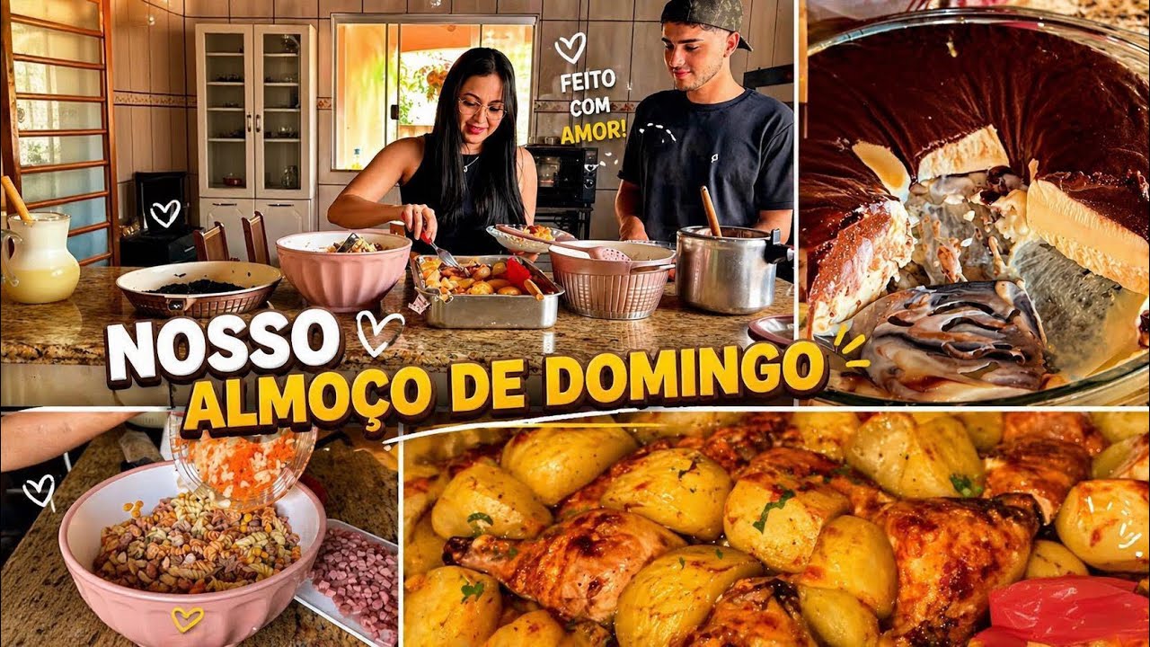 FRANGO ASSADO C/ BATATAS🍗MACARRONESE E UMA SOBREMESA DELICIOSA 