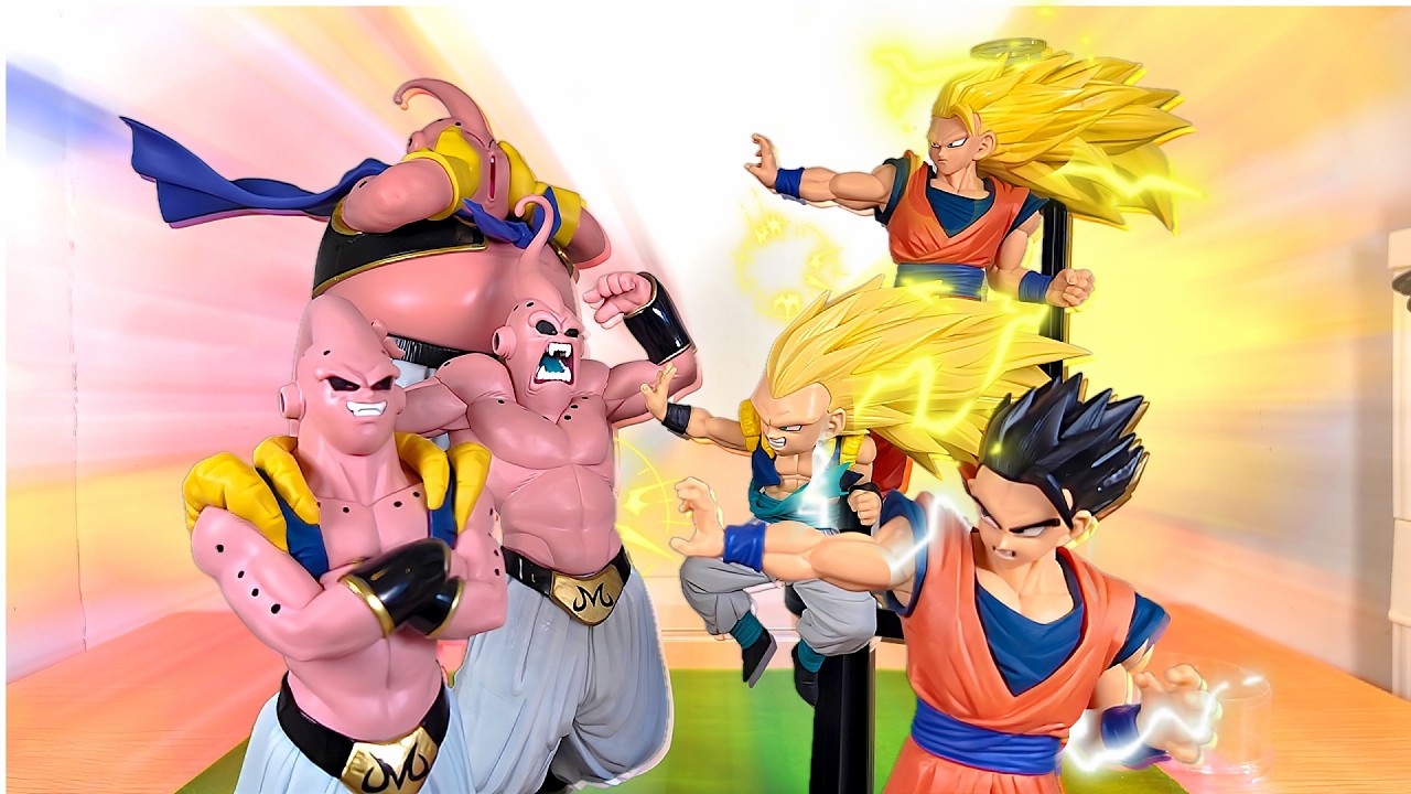 【ドラゴンボール】魔人ブウの３形態VS悟空、悟飯、ゴテンクス達のフィギュアが最強にかっこいい！