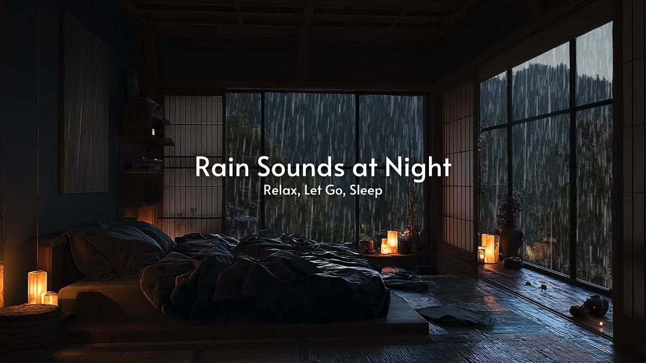 Rain Sounds at Night 😌 Relax, Let Go, Sleep