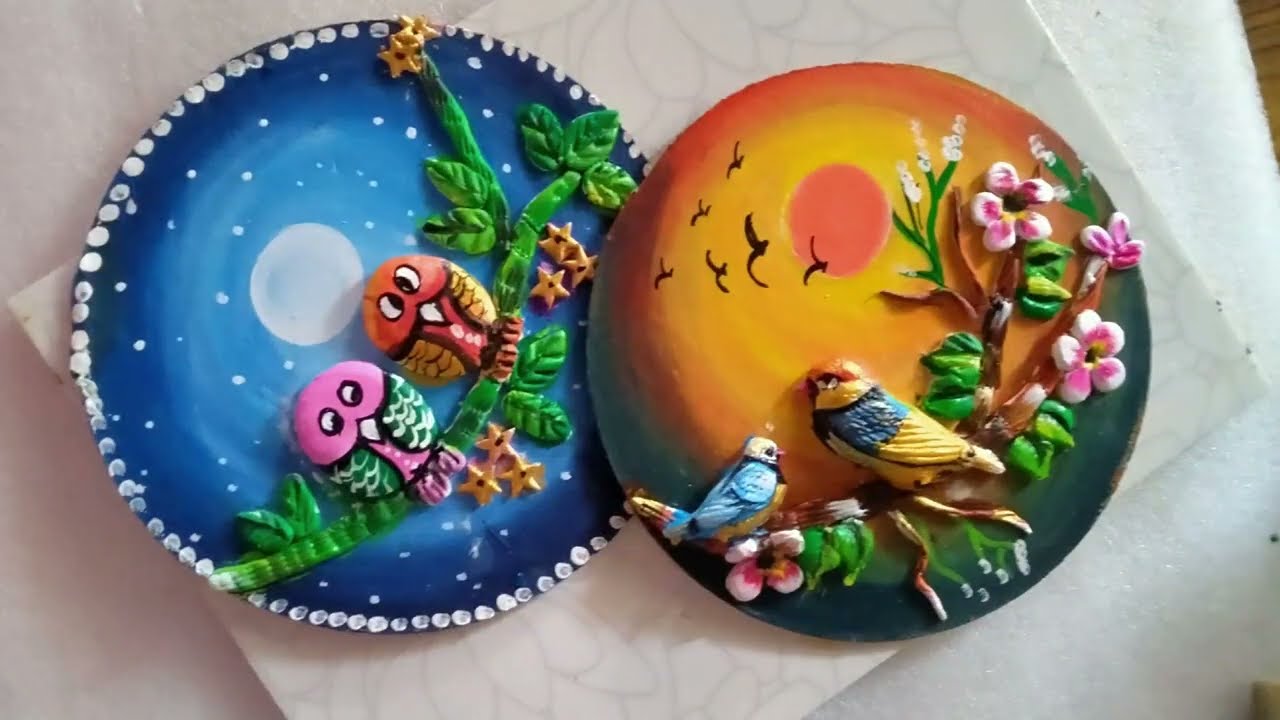 3D Bird Painting from Wall Putty | Wall Putty Craft Ideas | 3D DIY