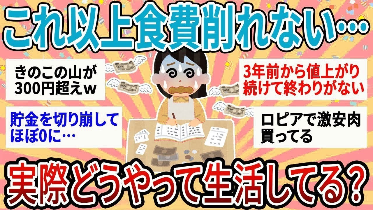 【有益】もうこれ以上食費削れない…みんな実際どうやって生活してる？【ガルちゃん】