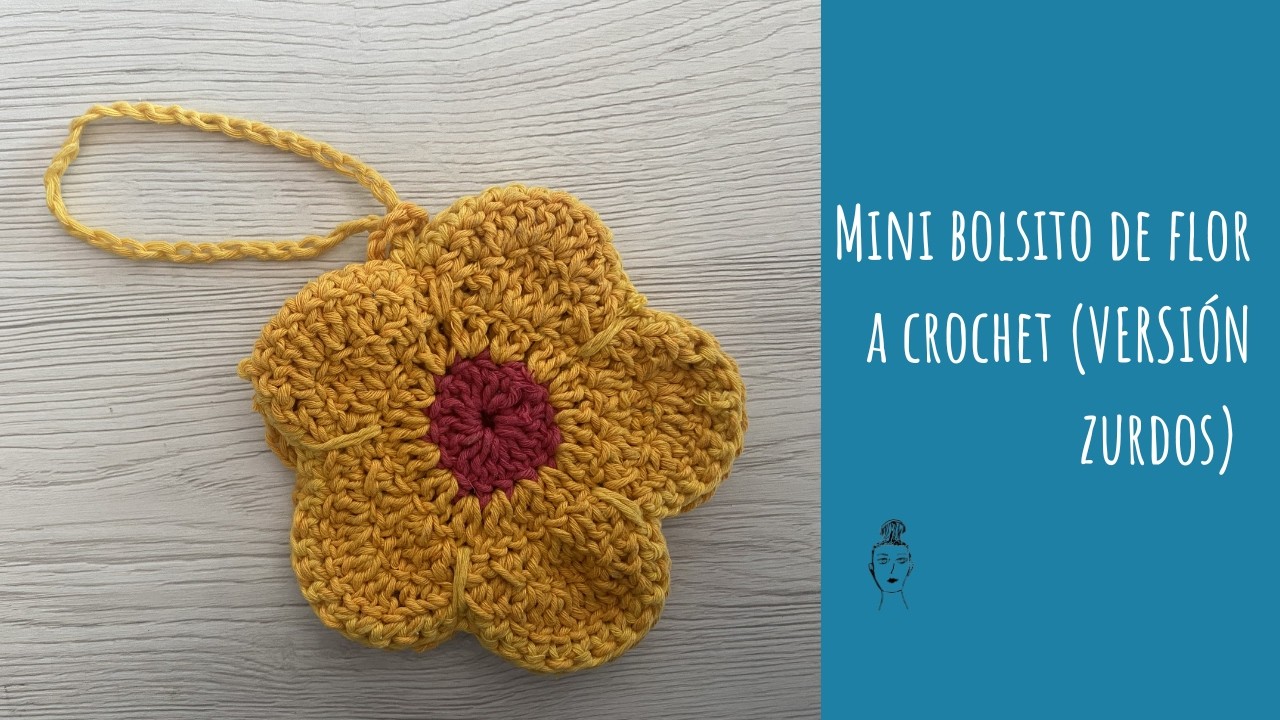 Monedero/ bolsita de flor  multiusos a crochet. Tutorial paso a paso para zurdos