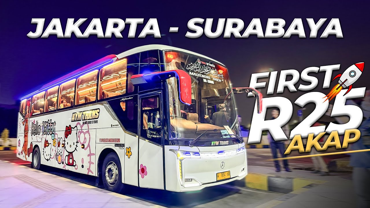 NAIK BUS BARU KYM TRANS SKYLANDER R25 | Trip Jakarta - Surabaya Jam Malam