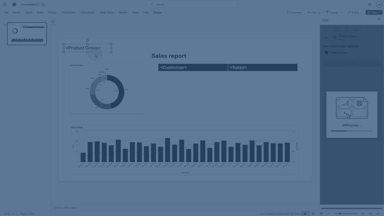 Разработка шаблонов отчетов PowerPoint — Qlik Cloud Analytics