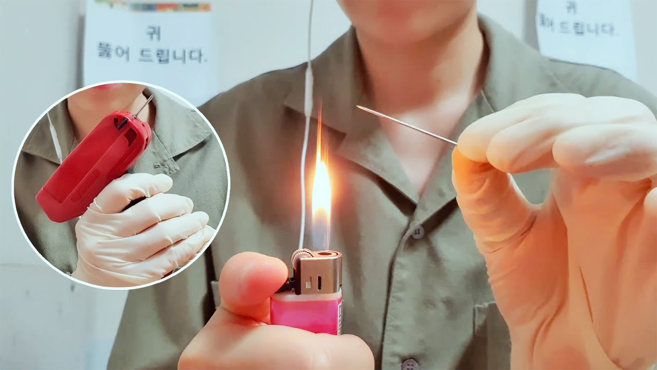 RP ASMR | 귀 뚫어드립니다.👂 (소리자극 주의) 2가지 방법으로 귀 뚫기 ear-piercing role-playing ASMR.