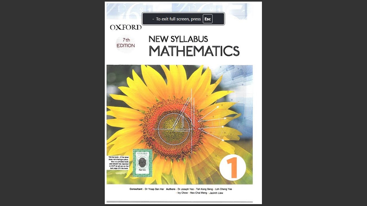 New Oxford Syllabus Mathematics book D1 O level Cambridge Student